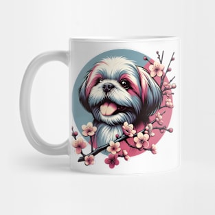 Shih Tzu's Blissful Spring with Cherry Blossoms Mug